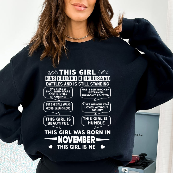 This Girl Was Born In November (white) - Sweatshirt & Hoodie