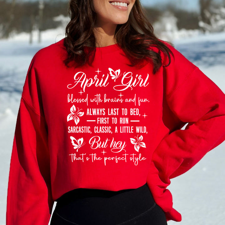 April Girl Blessed With Brains And Fun That's the Perfect Style - Cozy & Soft.