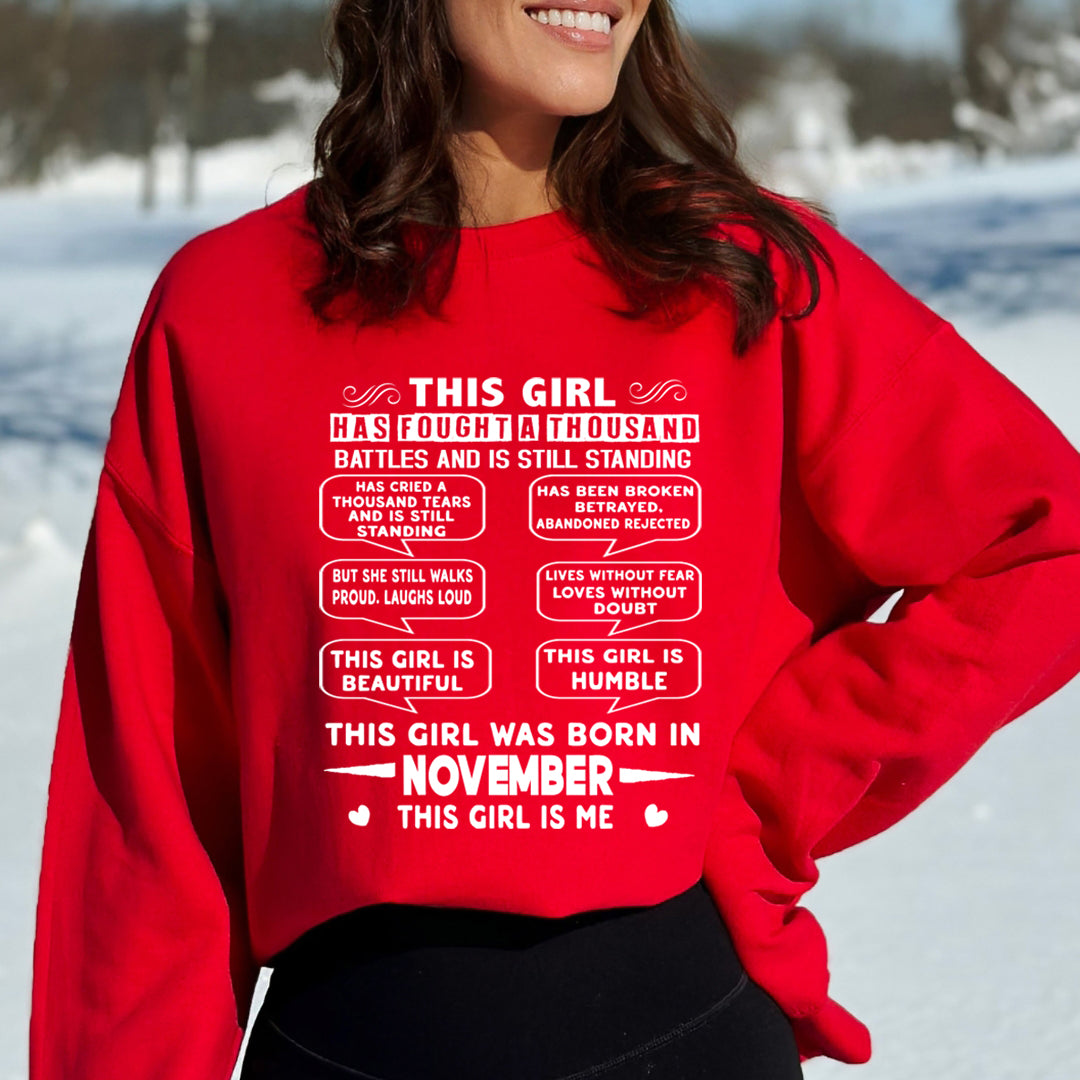 This Girl Was Born In November (white) - Sweatshirt & Hoodie