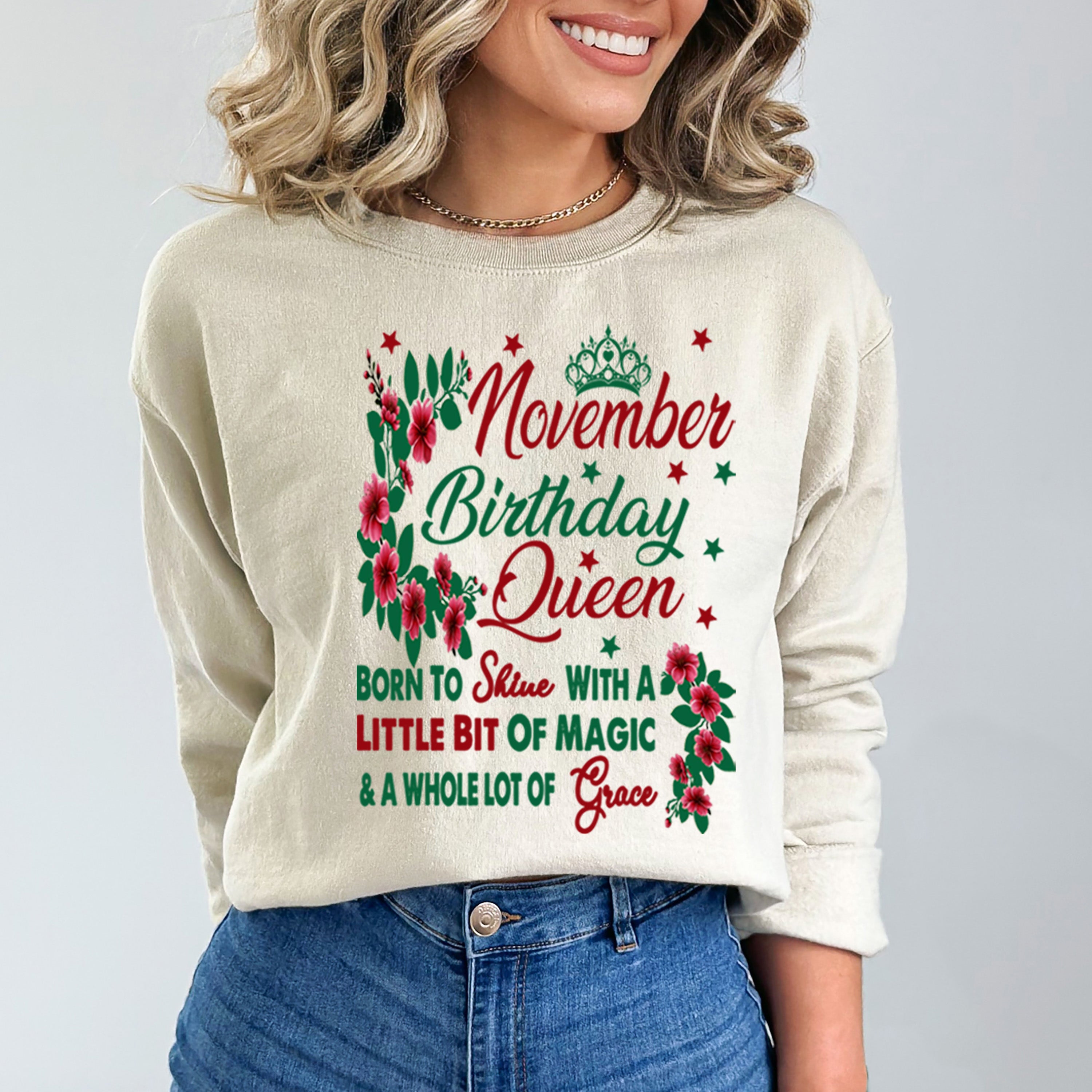 November Birthday Queen Born To Shine With A Magic  - Sweatshirt & Hoodie