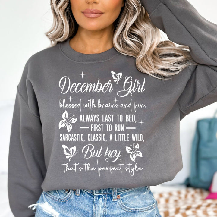 December Girl Blessed With Brains And Fun That's the Perfect Style - Cozy & Soft.