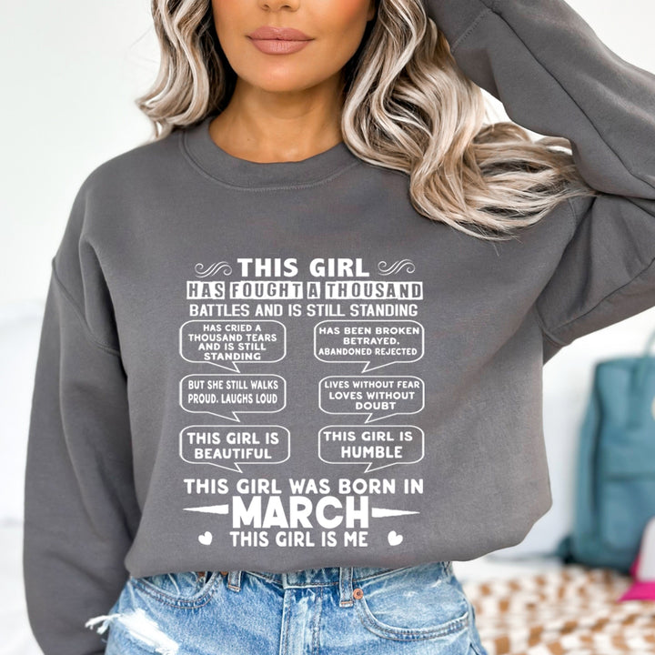 This Girl Was Born In March(white) - Sweatshirt & Hoodie