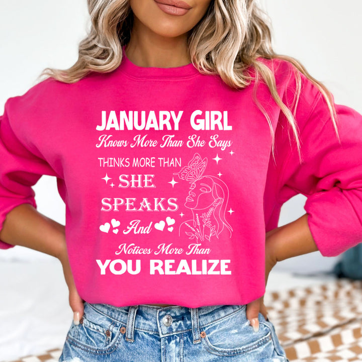 Janaury Girl Notice More Than You Realize  - Cozy & Soft.