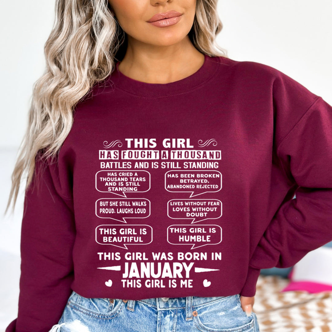 This Girl Was Born In January (white) - Sweatshirt & Hoodie