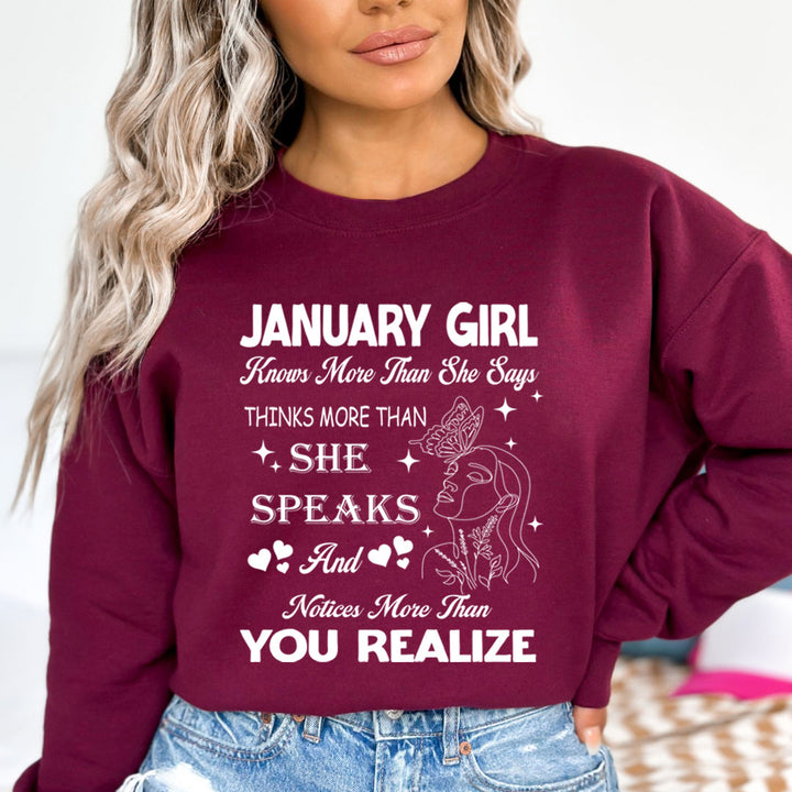 Janaury Girl Notice More Than You Realize  - Cozy & Soft.