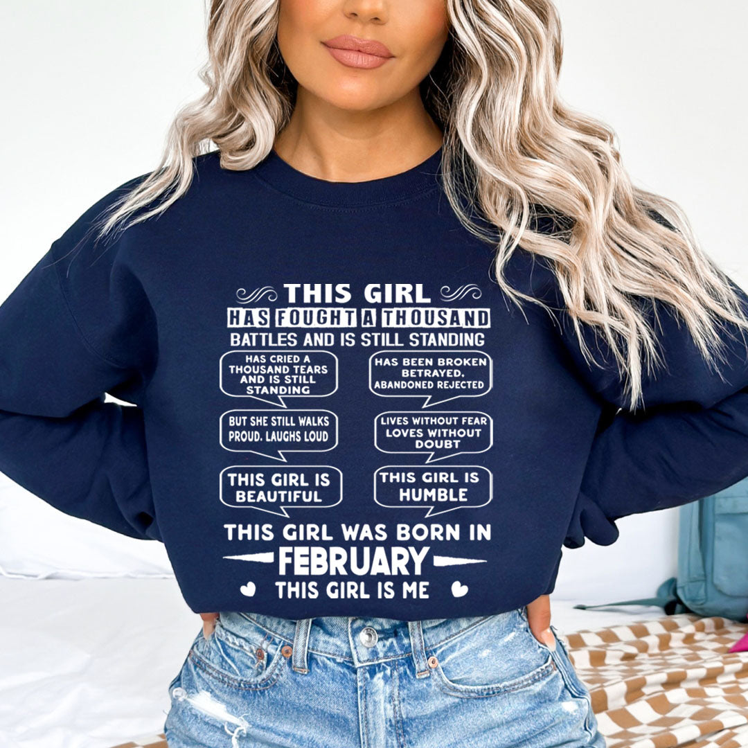 This Girl Was Born In February (white) - Sweatshirt & Hoodie