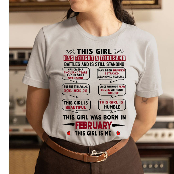 This Girl Was Born In February - Unisex T-Shirt