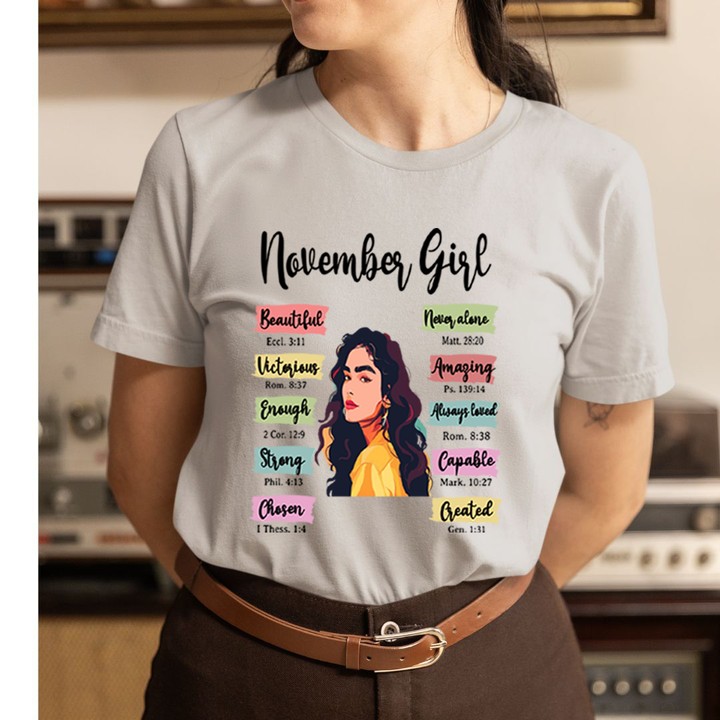 November Girl Beautiful Never Alone - Unisex T-Shirt