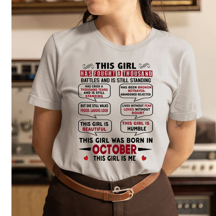 This Girl Was Born In October - Unisex T-Shirt
