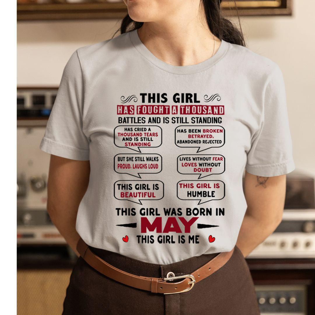 This Girl Was Born In May - Unisex T-Shirt