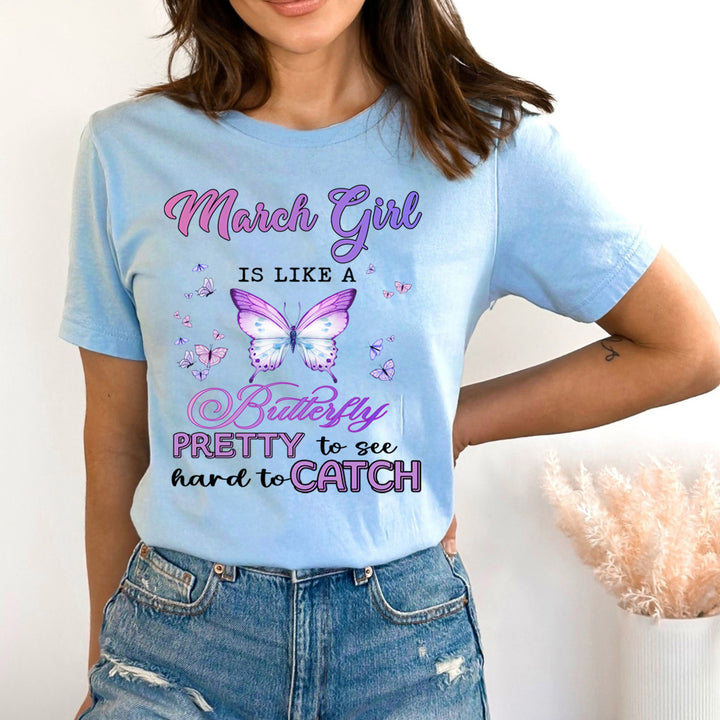 March Girl Is Like A Butterfly - Bella Canvas