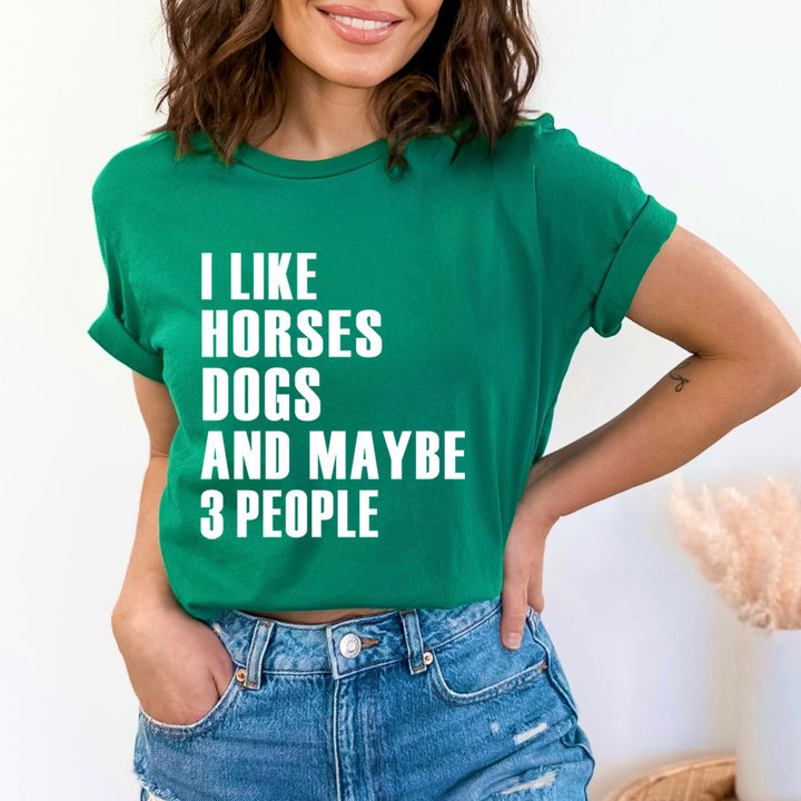 I Like Horses Dogs - Unisex T-Shirt
