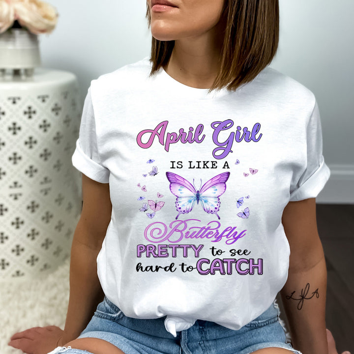 April Girl Is Like A Butterfly - Bella Canvas