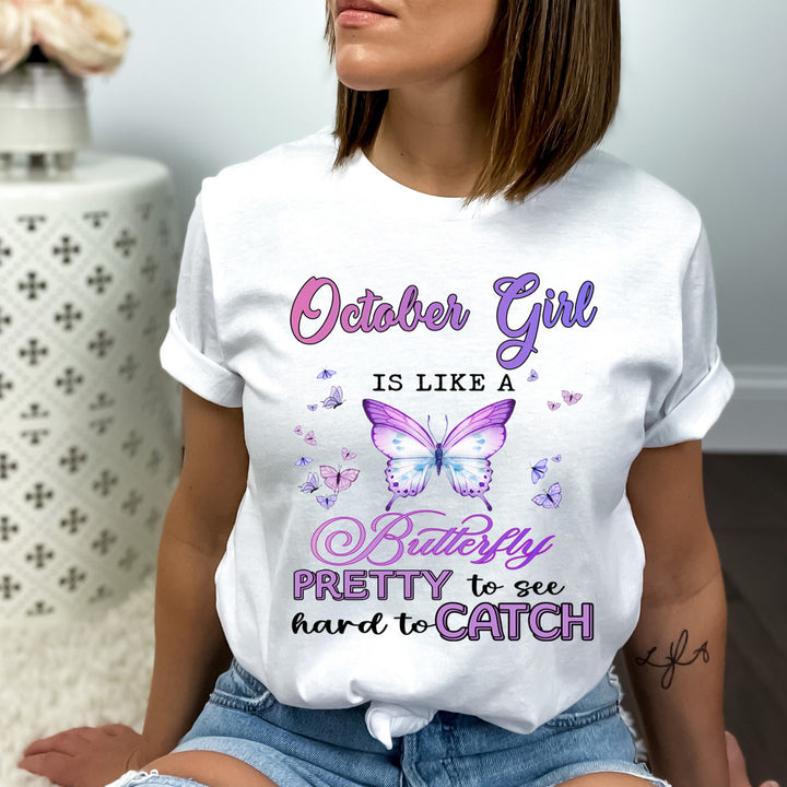 October Girl Is Like A Butterfly - Bella Canvas