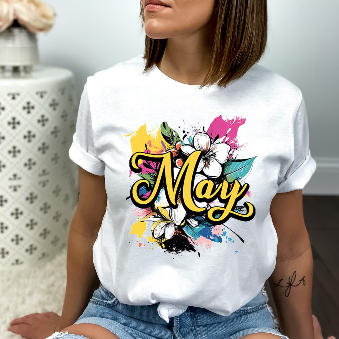 May With Colorful Flowers - Bella canvas