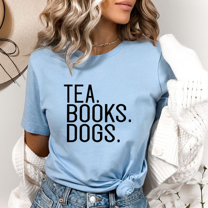 Tea Books Dogs - Bella Canvas T-Shirt