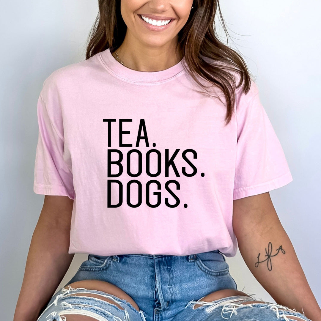 Tea Books Dogs - Bella Canvas T-Shirt