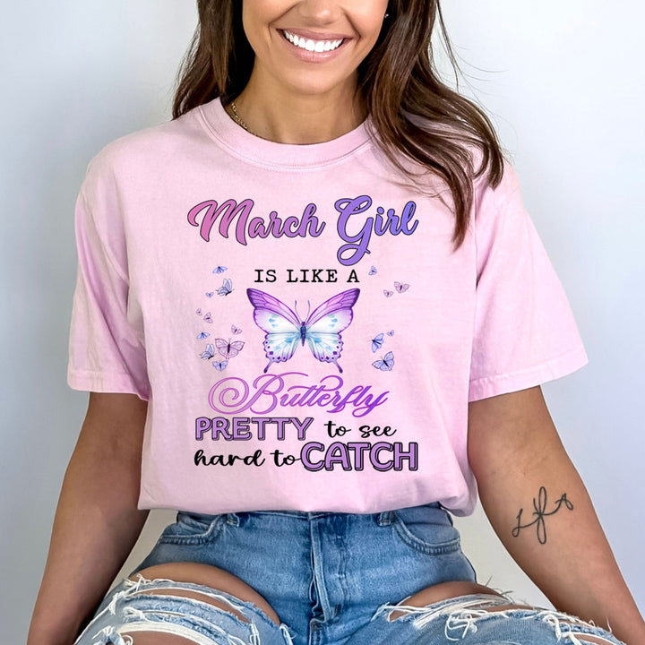 March Girl Is Like A Butterfly - Bella Canvas