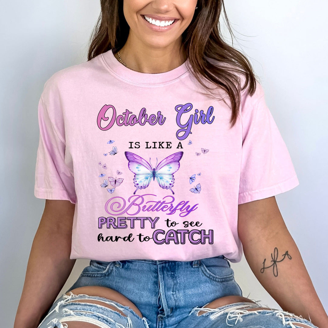 October Girl Is Like A Butterfly - Bella Canvas