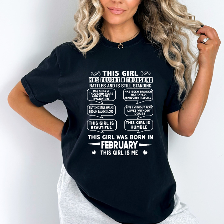 This Girl Was Born In February (white) - Unisex T-Shirt
