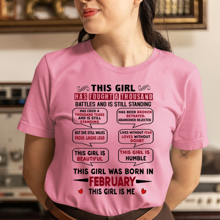 This Girl Was Born In February - Unisex T-Shirt