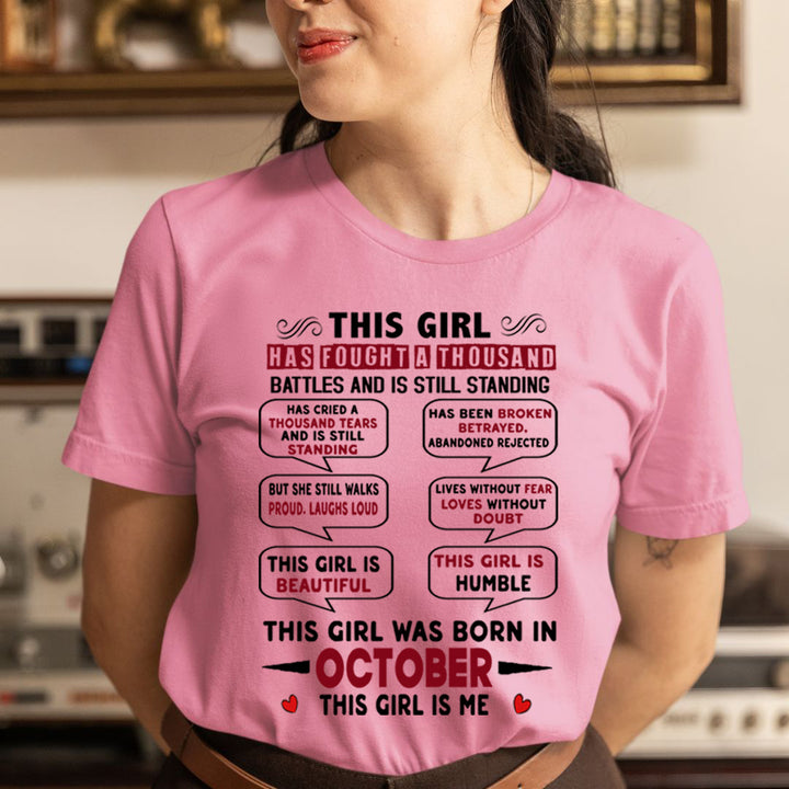 This Girl Was Born In October - Unisex T-Shirt