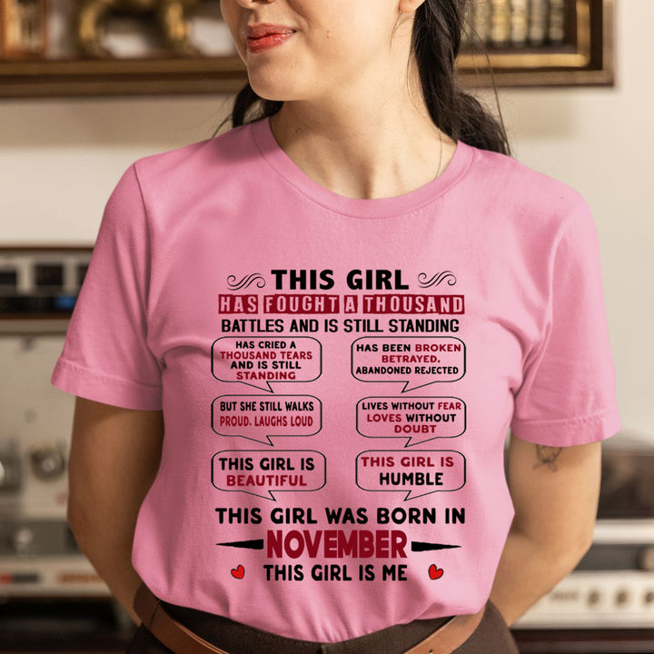 This Girl Was Born In November - Unisex T-Shirt