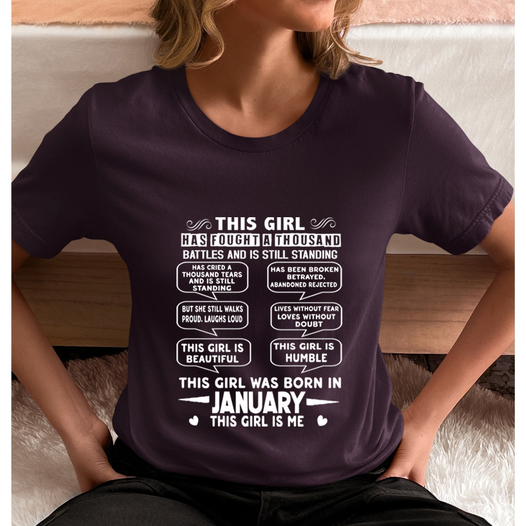 This Girl Was Born In January (white) - Unisex T-Shirt
