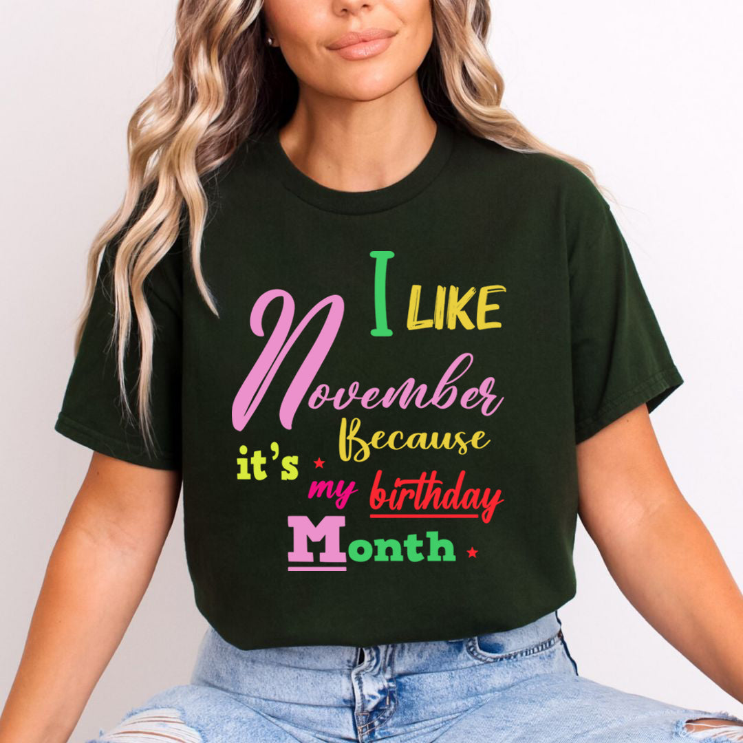 I Like November Because It's My Birthday Month - Unisex T-Shirt