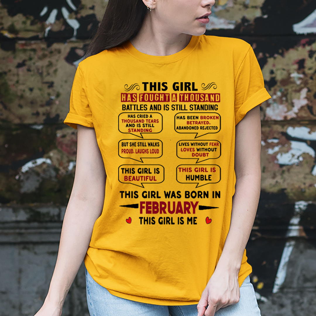 This Girl Was Born In February - Unisex T-Shirt