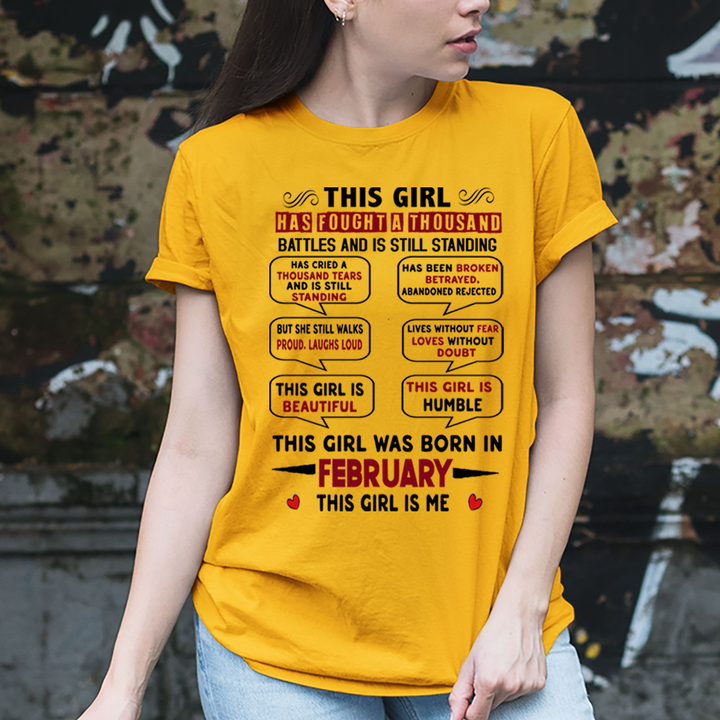 This Girl Was Born In February - Unisex T-Shirt