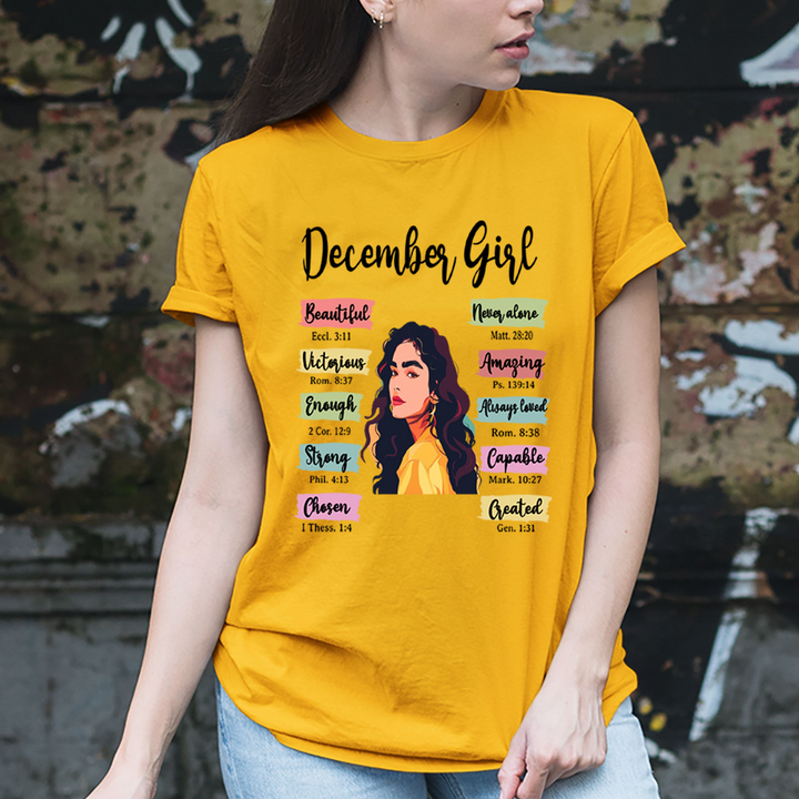 December Girl Beautiful Never Alone - Unisex T-Shirt