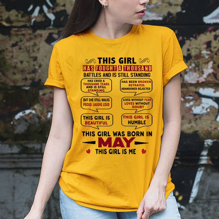 This Girl Was Born In May - Unisex T-Shirt