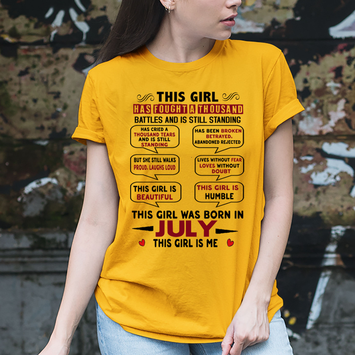 This Girl Was Born In July - Unisex T-Shirt