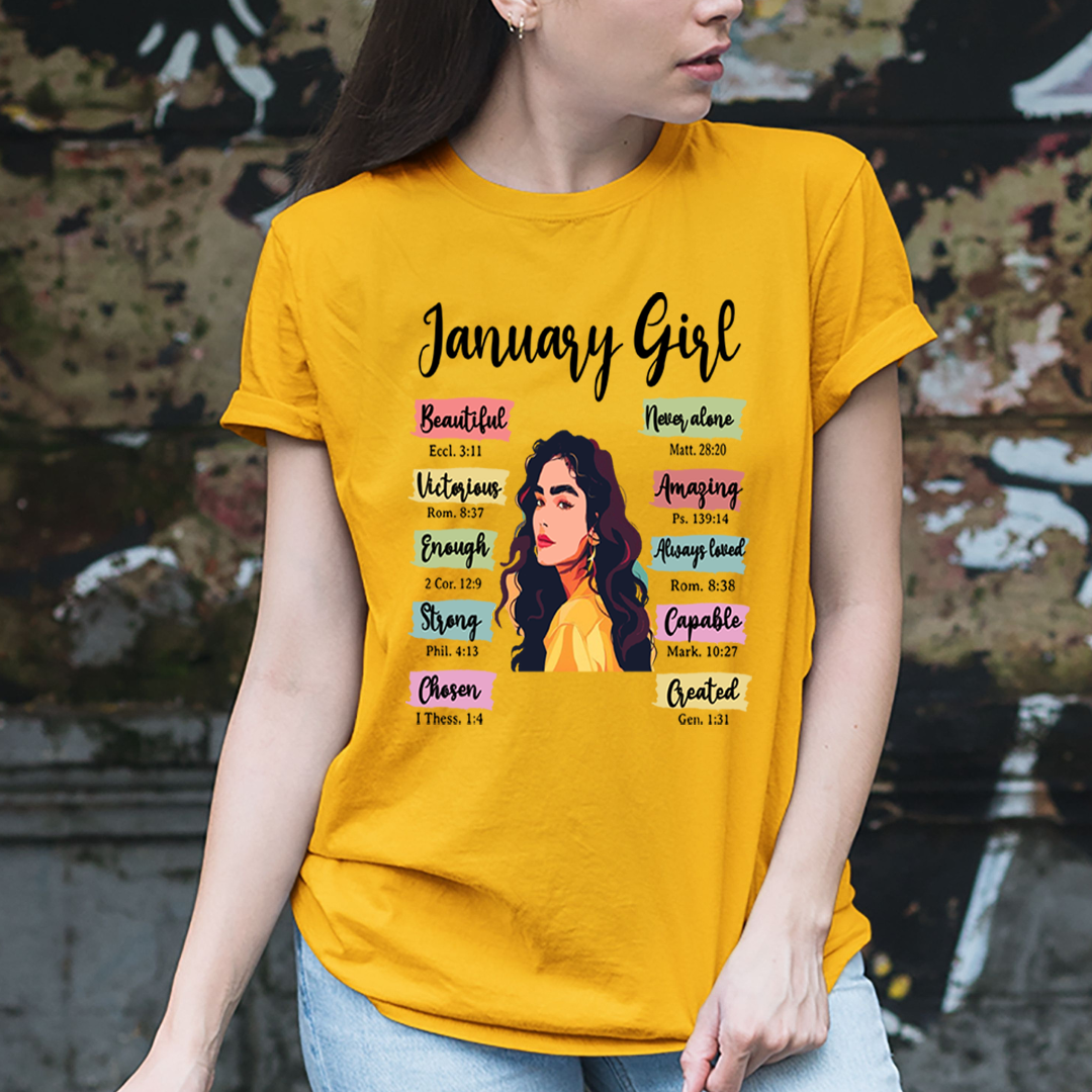 January Girl Beautiful Never Alone - Unisex T-Shirt