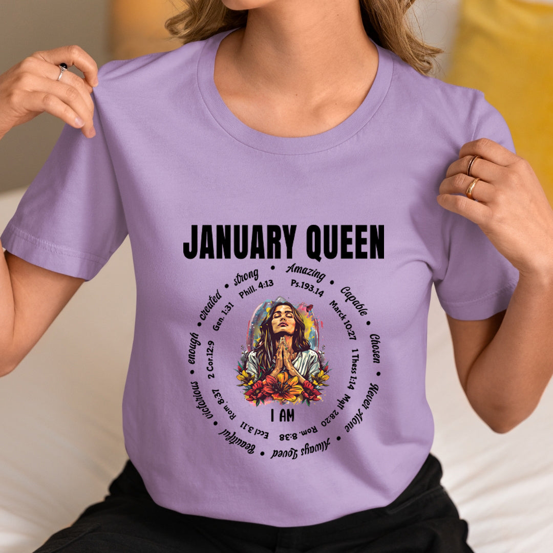 I Am January Queen Strong, Amazing And Capable - Unisex T-Shirt