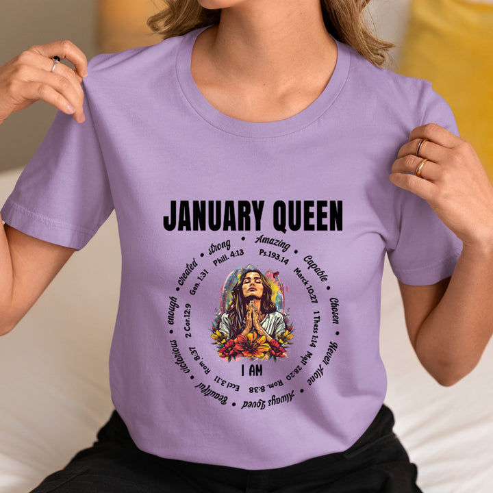 I Am January Queen Strong, Amazing And Capable - Unisex T-Shirt