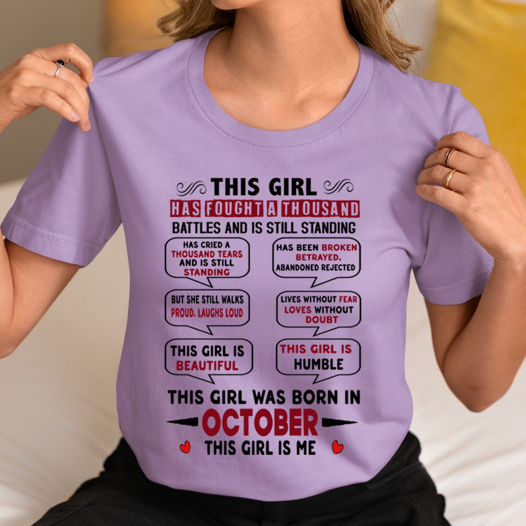 This Girl Was Born In October - Unisex T-Shirt