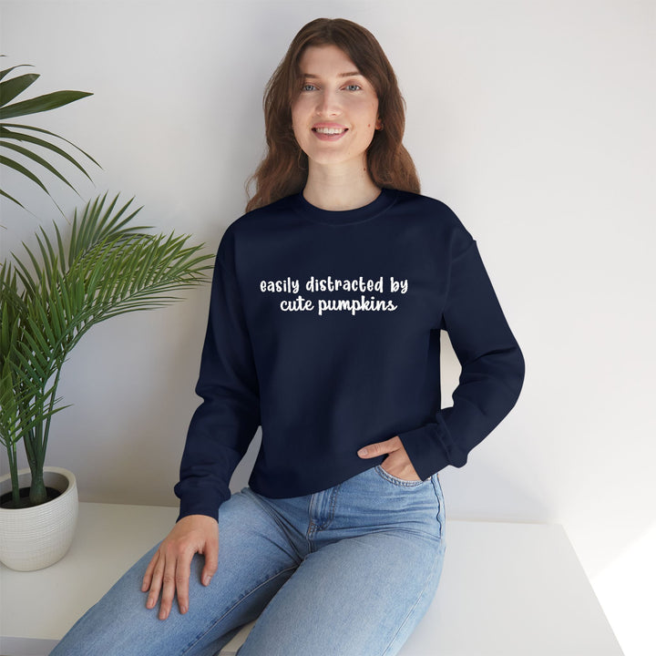 Easily Distracted By Pumpkins - Embroidery Design (Sweatshirt & Hoodie)