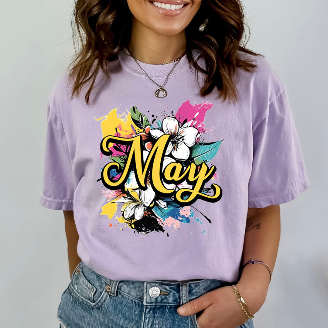 May With Colorful Flowers - Bella canvas