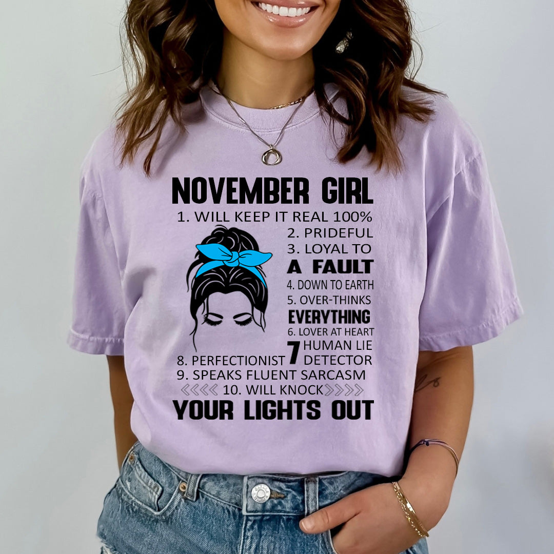 November Girl (Speaks Fluent Sarcasm) - Bella Canvas