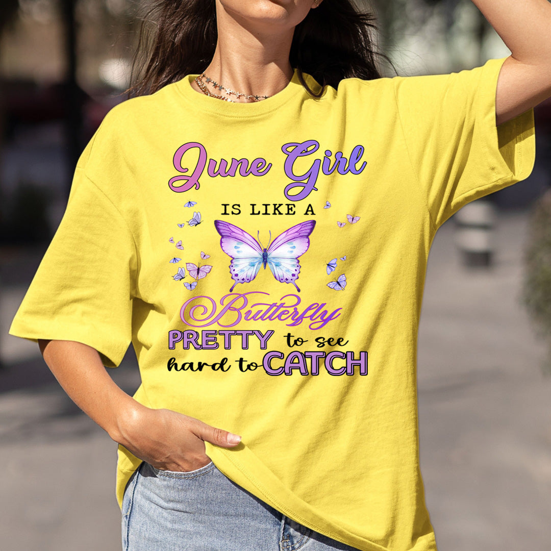 June Girl Is Like A Butterfly  - Bella Canvas