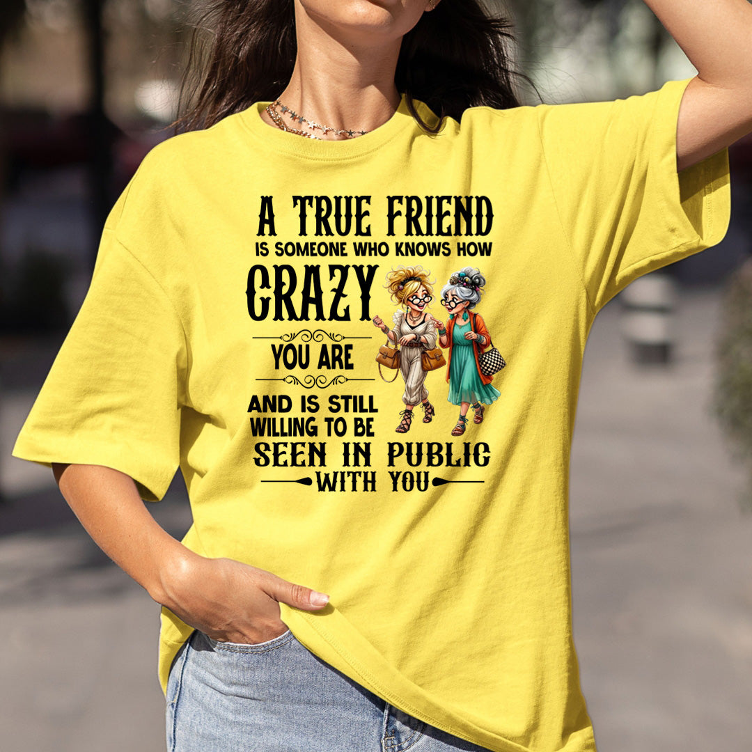 A True Friend Knows How Crazy You Are - Bella canvas