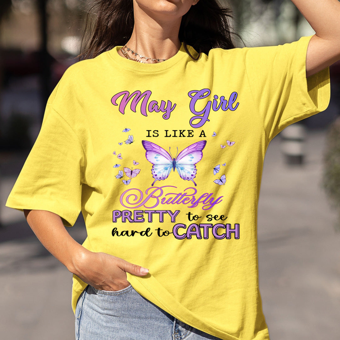May Girl Is Like A Butterfly - Bella Canvas