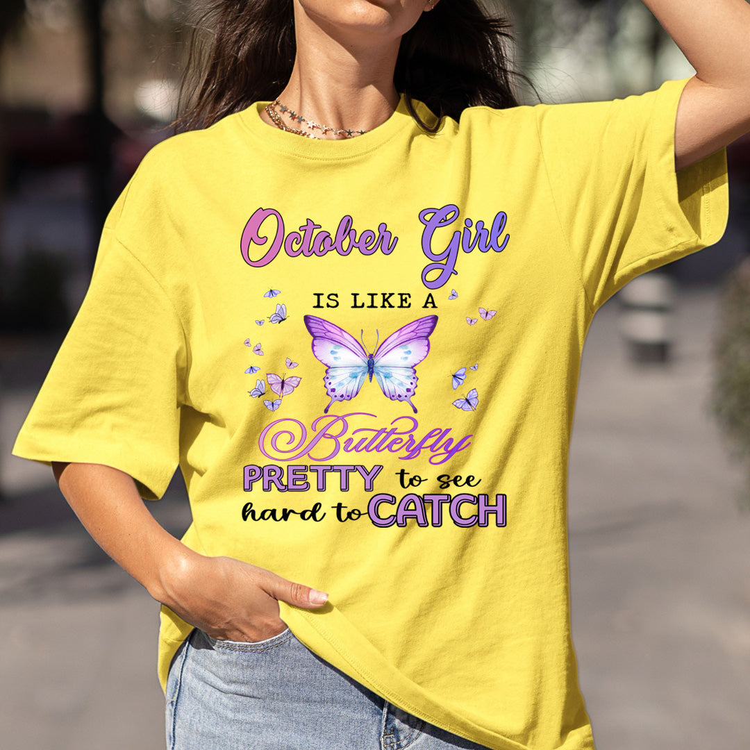 October Girl Is Like A Butterfly - Bella Canvas