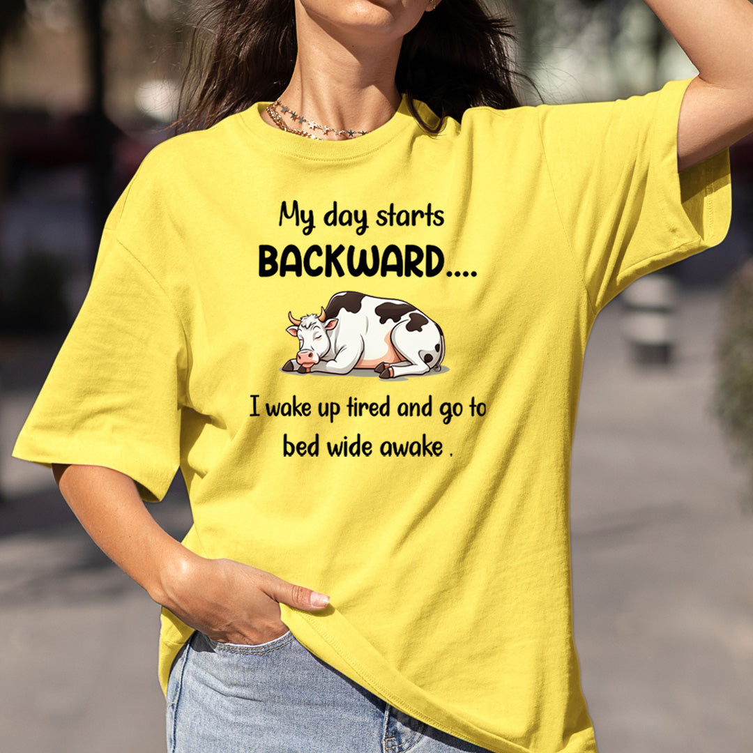 My Day Starts Backward - Bella Canvas