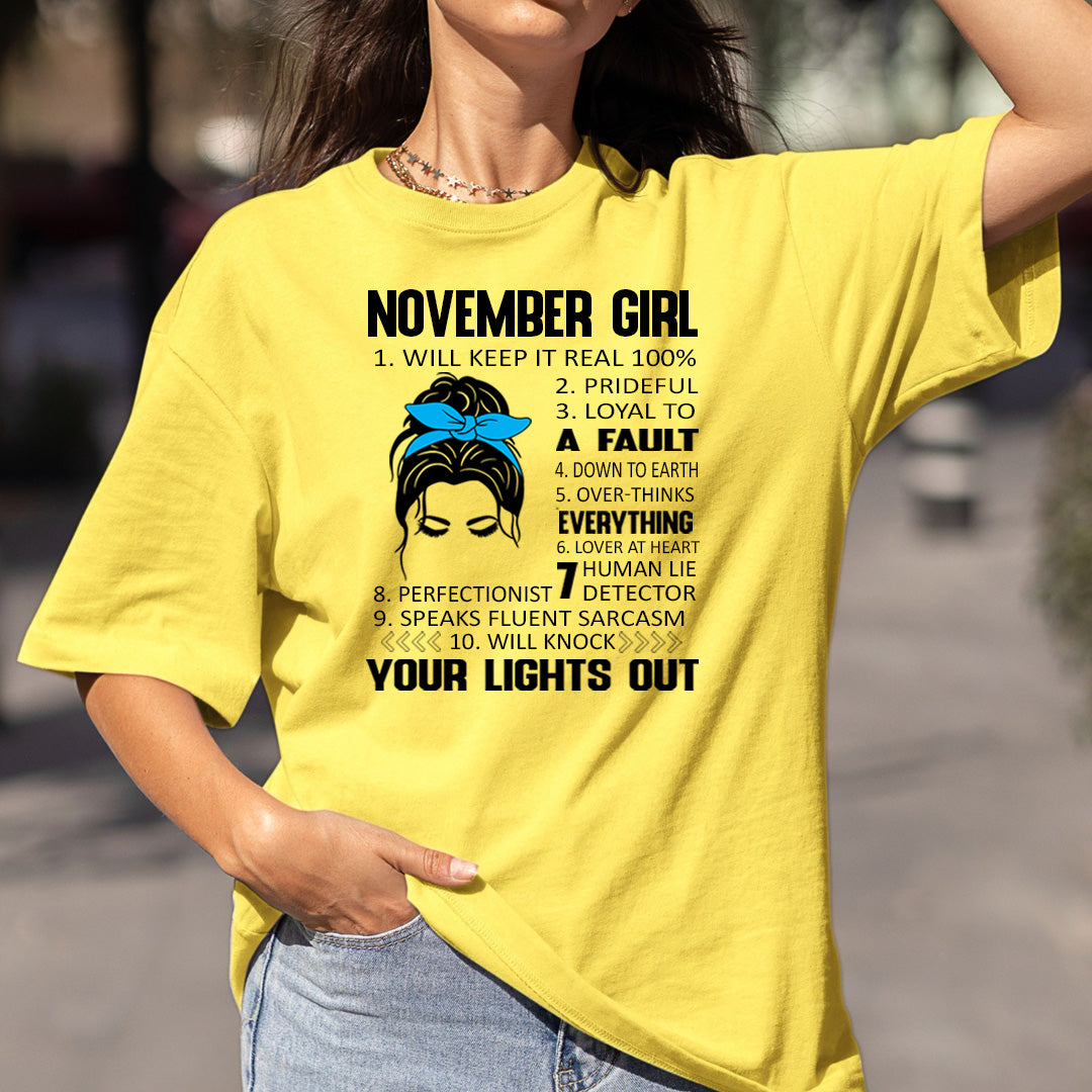 November Girl (Speaks Fluent Sarcasm) - Bella Canvas