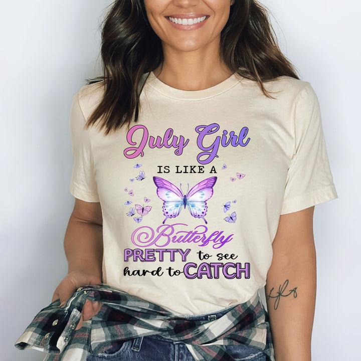 July Girl Is Like A Butterfly - Bella Canvas