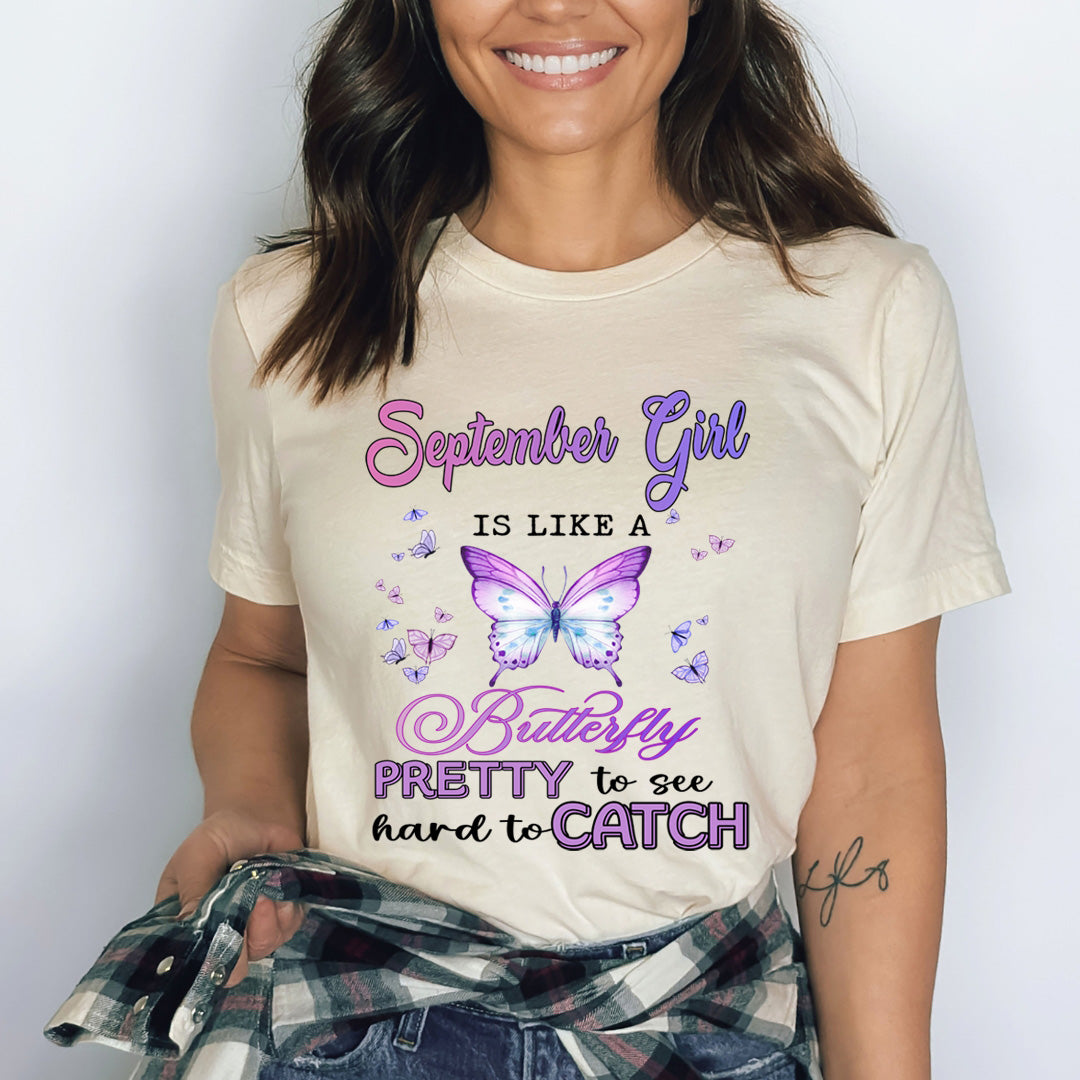 September Girl Is Like A Butterfly - Bella Canvas