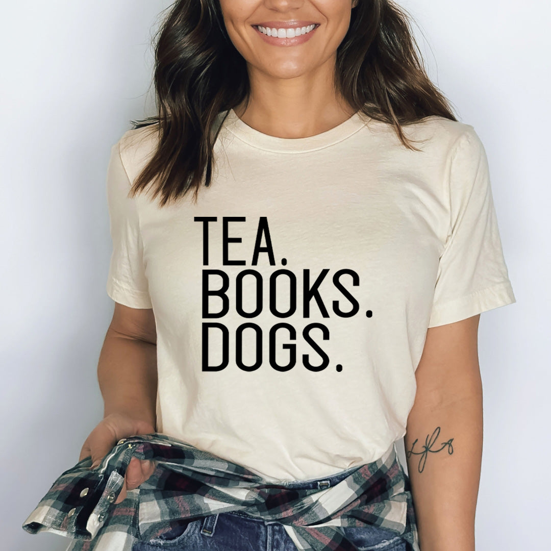 Tea Books Dogs - Bella Canvas T-Shirt